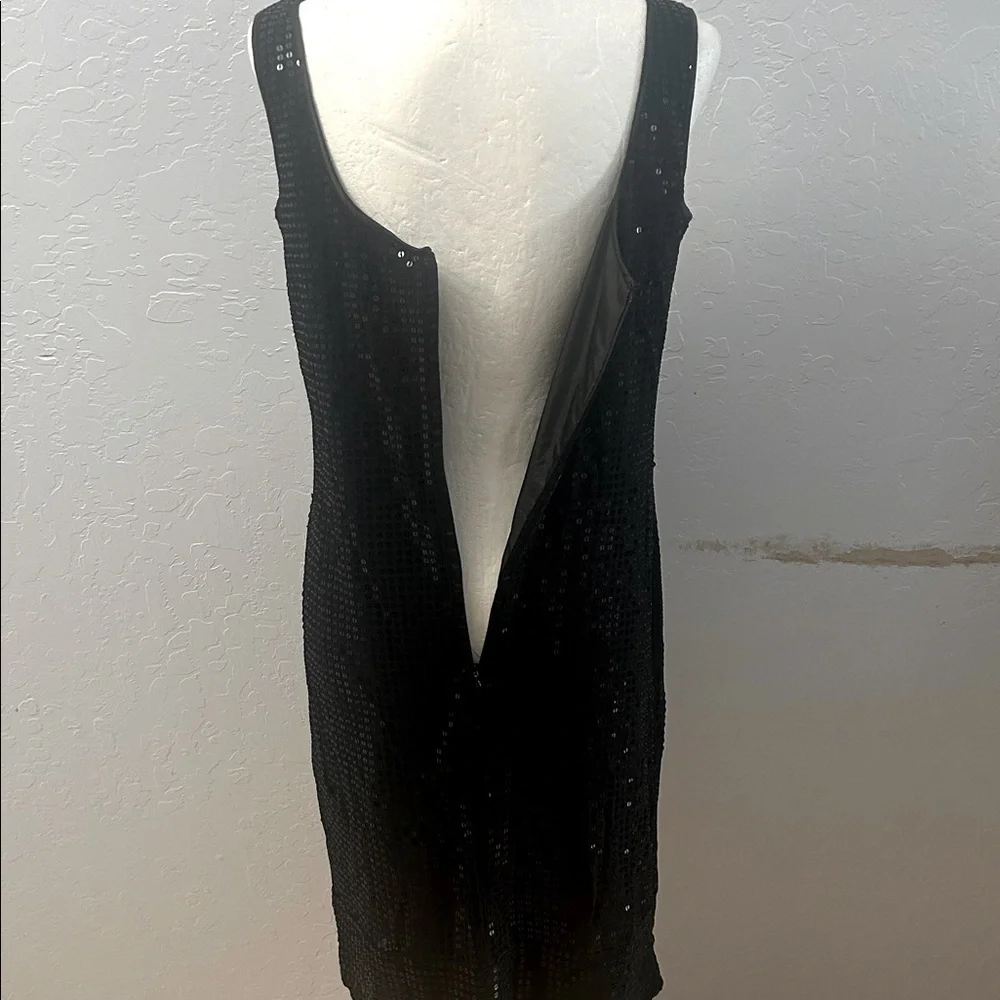 New York & Company Black Sequin Midi Dress